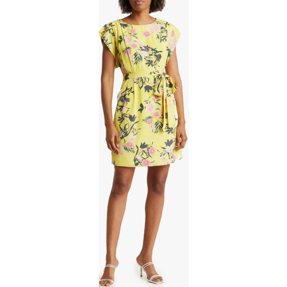New ~ ELIZA J ~ Spring Floral Cap Sleeve A-Line Dress Size 4 - Picture 1 of 9